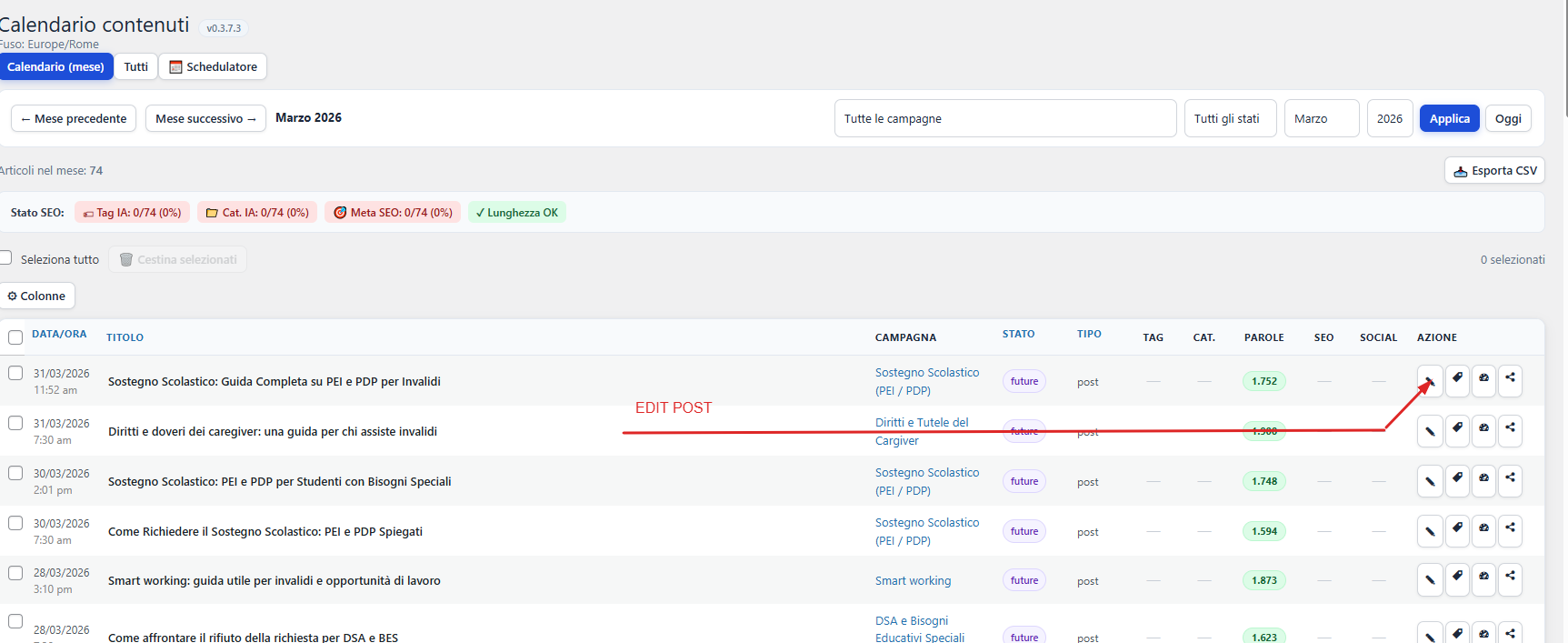 Integrated Article Editor screenshot