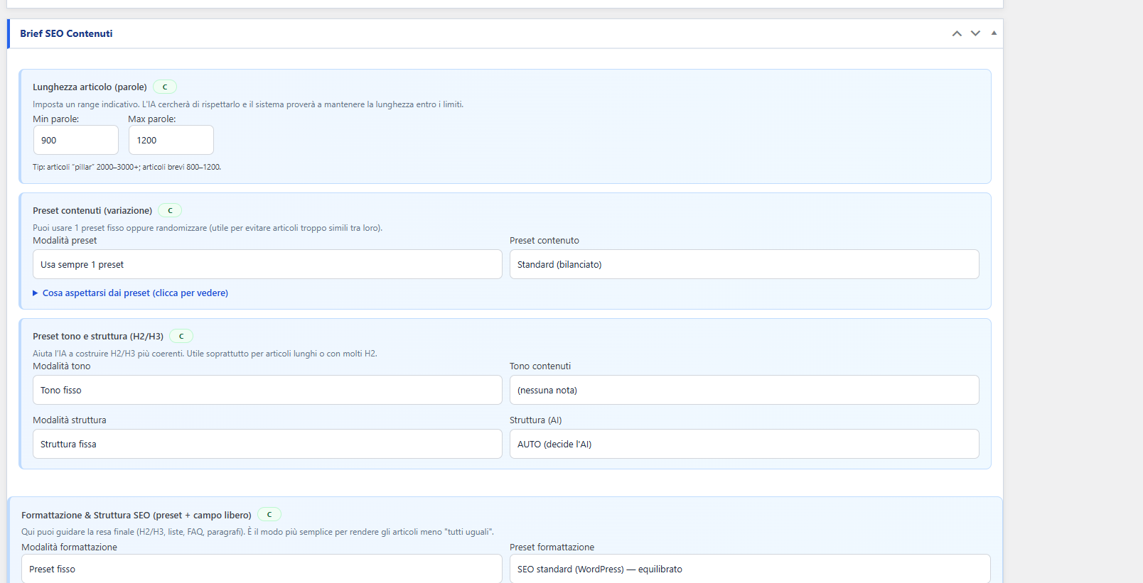 SEO Content Brief screenshot
