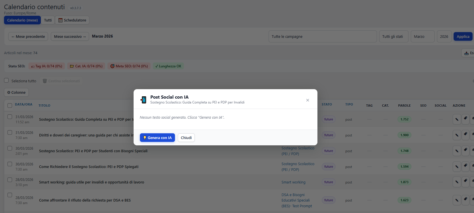 Social and Publishing Options screenshot
